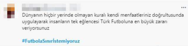 TFF'ye ihtar çeken Kulüpler Birliği'ne taraftarlardan tam destek: Futbola sınır istemiyoruz