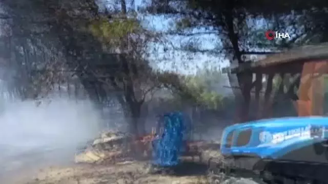 Yusuf Güney, Bozcaada'daki yangın söndürme çalışmalarına katıldı