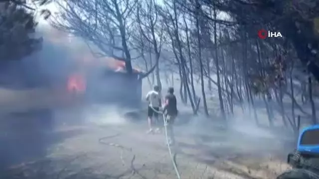 Yusuf Güney, Bozcaada'daki yangın söndürme çalışmalarına katıldı