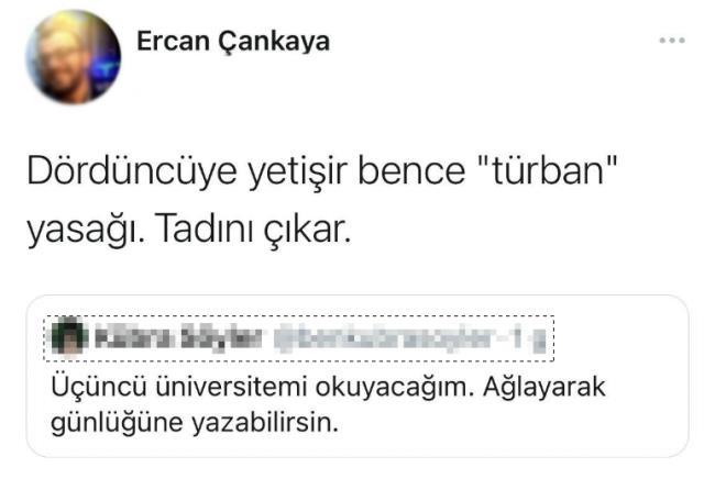 Başörtülülere nefret kusan doktora öğrencisi Twitter'da TT oldu! Tepki yağıyor