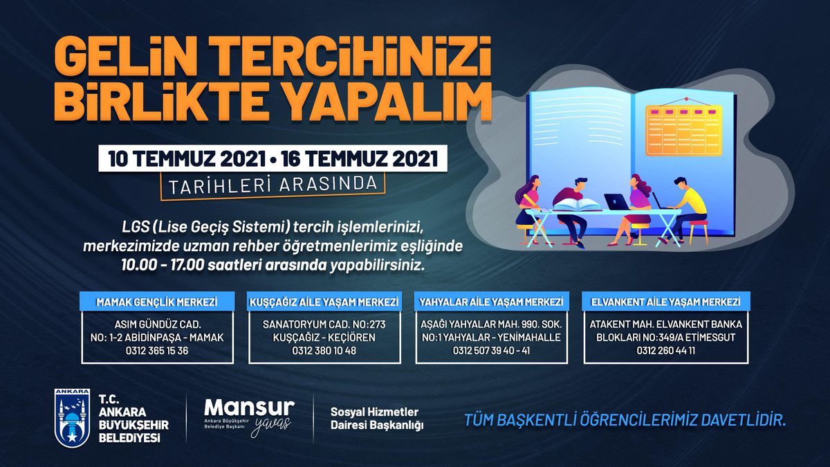 BÜYÜKŞEHİR BELEDİYESİ LGS TERCİH DÖNEMİNDE DE ÖĞRENCİLERİN YANINDA