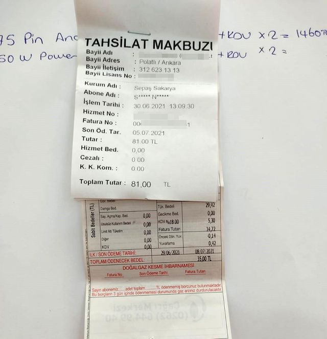 fatura odeme noktasinda sahte makbuz verip 8 14256574 o