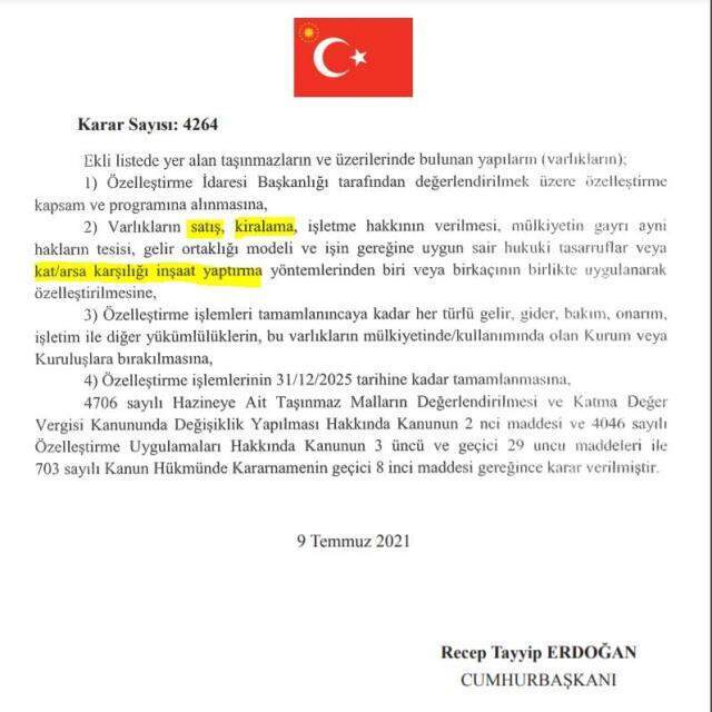 Çoğu Akdeniz ve Ege sahillerinde yer alan arazi ve tesisler özelleştirme kapsamına alındı