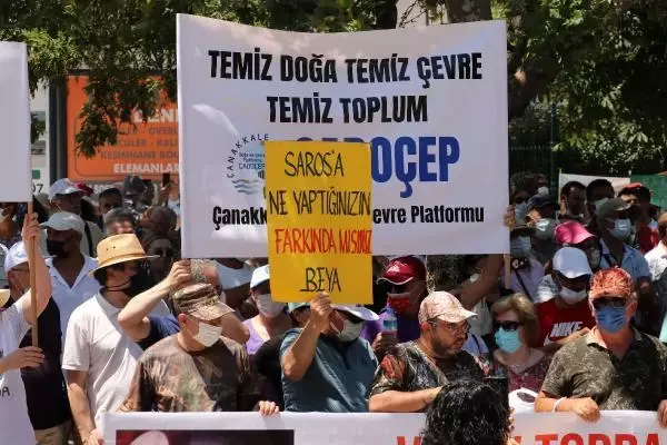 EDİRNE'DE 'SAROS'UMA DOKUNMA' MİTİNGİ