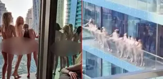 Gökdelende çırılçıplak poz veren kadınlar, bu kez de Karadağ'da ortaya çıktı! Yine gözaltına alındılar