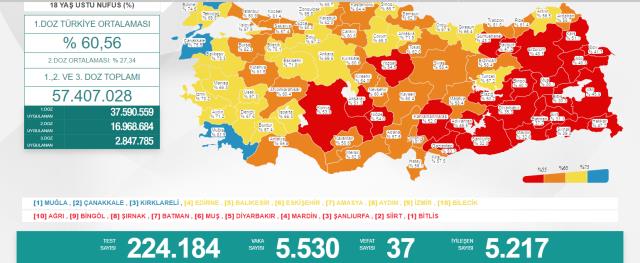 Son Dakika: Türkiye'de 10 Temmuz günü koronavirüs nedeniyle 37 kişi vefat etti, 5 bin 530 yeni vaka tespit edildi