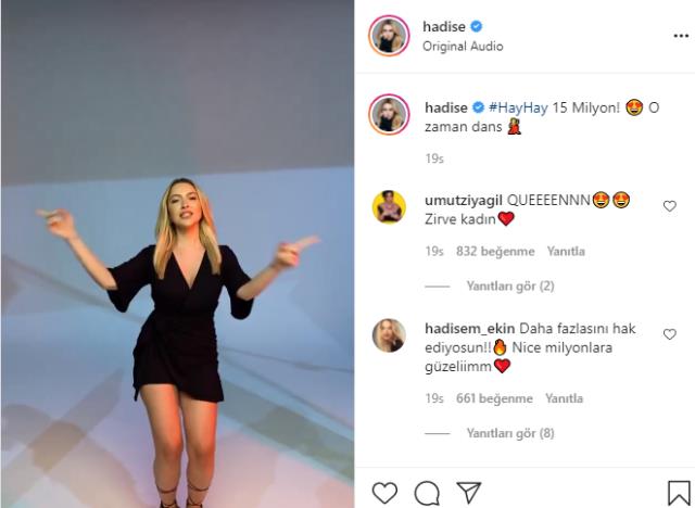 Ünlü şarkıcı Hadise, yeni şarkısının başarısını siyah minisiyle dans ederek kutladı