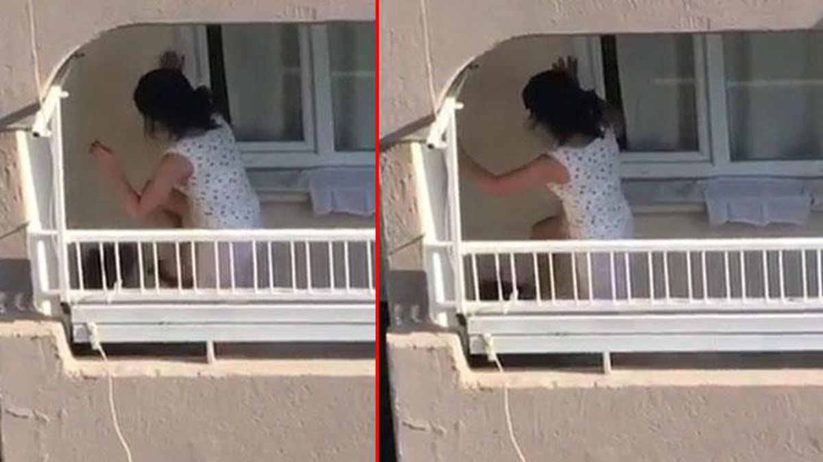 Uzun süre aynısını yaptı! Kadının balkonda köpeğe eziyet ettiği anlar kameralarda