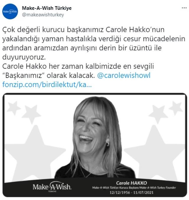Carole Hakko hayatını kaybetti