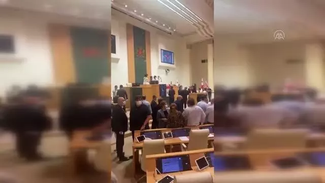 Gürcistan'da göstericilerin basın mensuplarını darbetmesi parlamentoda kavgaya neden oldu