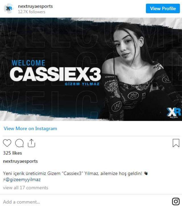 Next Rüya Esports yeni içerik üreticisini tanıttı: Gizem 'Cassiex3' Yılmaz