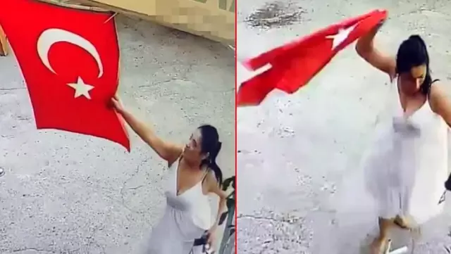 Son dakika haberleri | İş yerine asılı Türk bayrağını koparan kadın, çöpe attı; güvenlik kamerasına yakalandı (2) Son dakika haberleri | İş yerine asılı Türk bayrağını koparan kadın, çöpe attı; güvenlik kamerasına yakalandı (2)