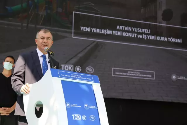 Yusufeli yeni yerleşim yerindeki hak sahiplerinin konut ve iş yerleri kurayla belirleniyor