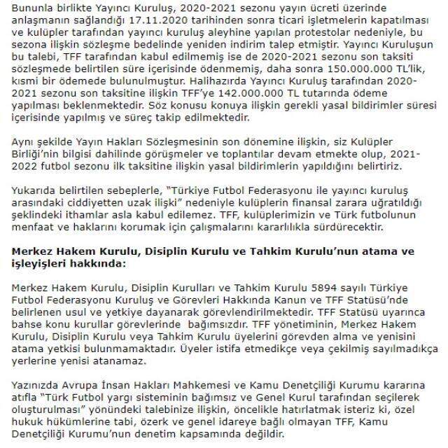 Kıyamet kopacak! TFF, uzun bir açıklamayla kulüplerin taleplerine ve iddialarına sert yanıt verdi