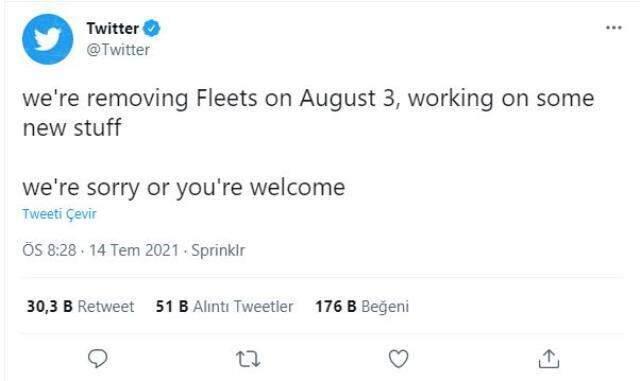 Twitter removes Fleets feature due to lack of usage Twitter removes Fleets feature due to lack of usage
