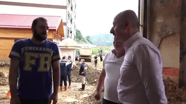 Son dakika gündem: Bakanlar Soylu ve Karaismailoğlu, afet bölgesinde incelemelerde bulundu