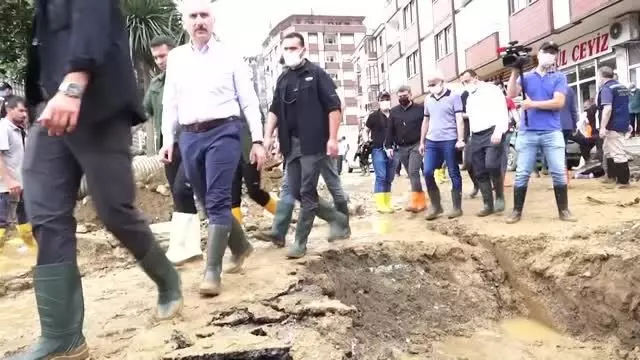 Son dakika gündem: Bakanlar Soylu ve Karaismailoğlu, afet bölgesinde incelemelerde bulundu
