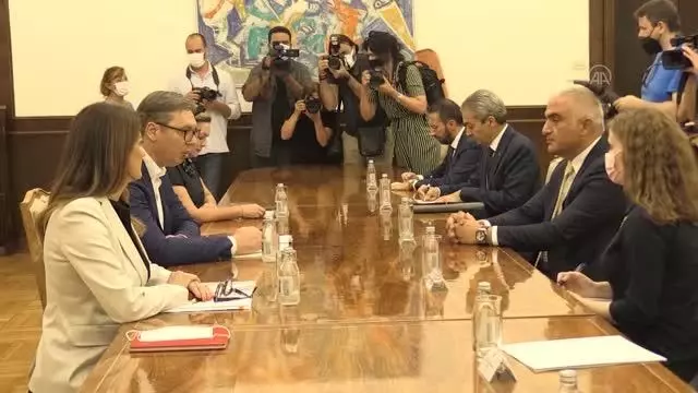 Sırbistan Cumhurbaşkanı Vucic, Kültür ve Turizm Bakanı Ersoy'u kabul etti
