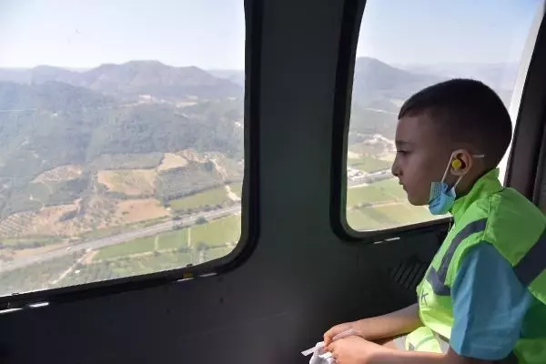 8 yaşındaki Ali'nin helikoptere binme hayali gerçek oldu