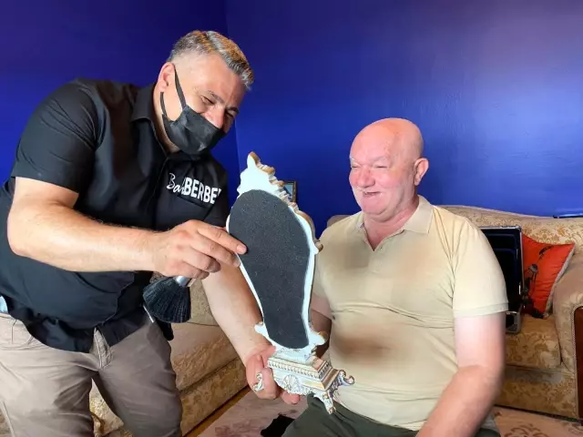 Bahberber'den evde, yaşlı ve engellilere bayram tıraşı