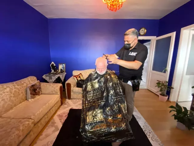 Bahberber'den evde, yaşlı ve engellilere bayram tıraşı