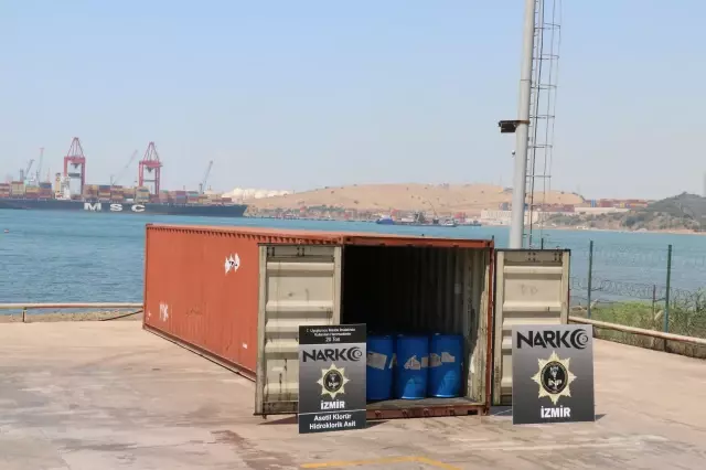 Çin'den getirilen bir konteynerde uyuşturucu yapımında kullanılan kimyasal madde ele geçirildi