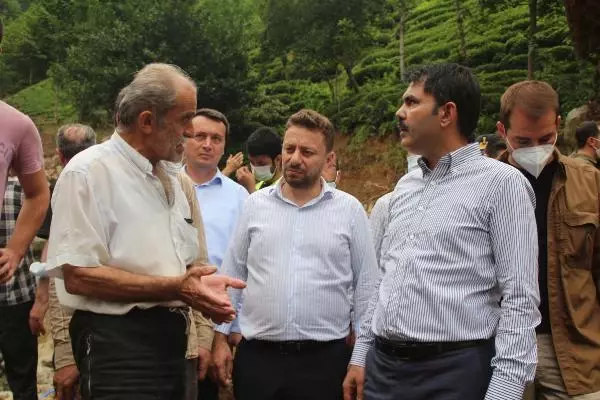 Çevre ve Şehircilik Bakanı Kurum, Rize'de afet bölgesinde incelemelerde bulundu Açıklaması