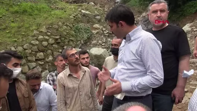 Çevre ve Şehircilik Bakanı Kurum, Rize'de afet bölgesinde incelemelerde bulundu Açıklaması