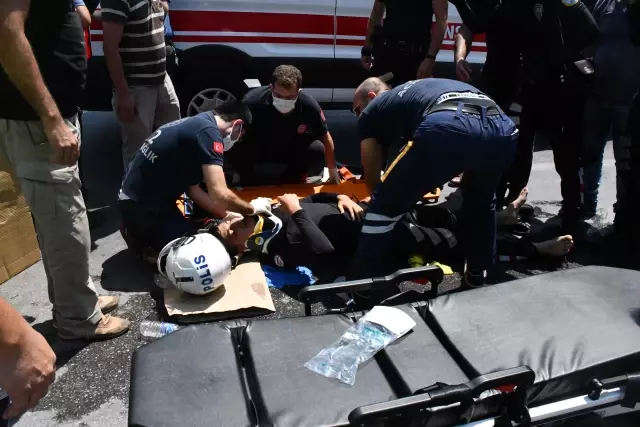 Otomobille çarpışan motosikletteki 2 yunus polisi yaralandı
