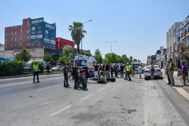 Otomobille çarpışan motosikletteki 2 yunus polisi yaralandı