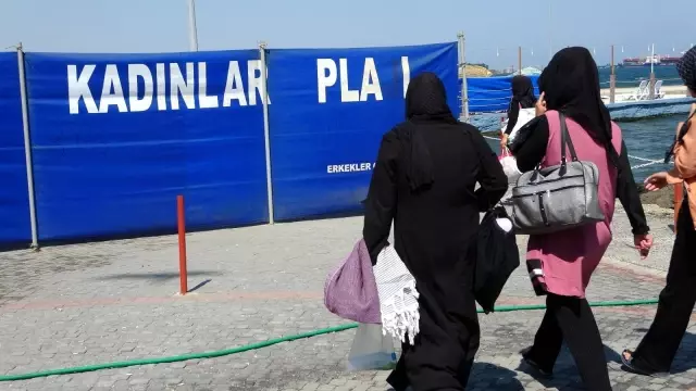 Bu plaja erkekler giremiyor