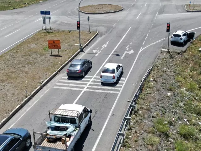 Kars polisinden drone destekli trafik denetimi