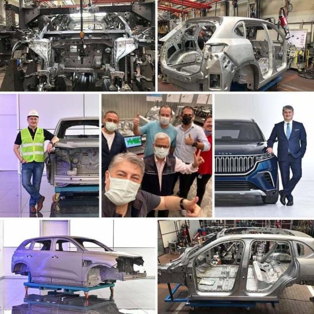 TOGG, montajı yapılan ilk yerli otomobilin gövdesinin görselleri yayınladı