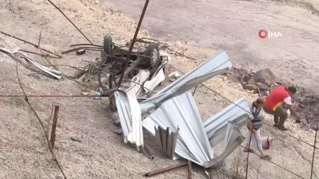 15 metre yüksekten yuvarlanan araçtan atlayarak kurtuldu