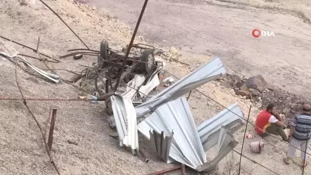 15 metre yüksekten yuvarlanan araçtan atlayarak kurtuldu