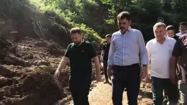 Bakan Kurum, Güneysu'da incelemelerini sürdürdü