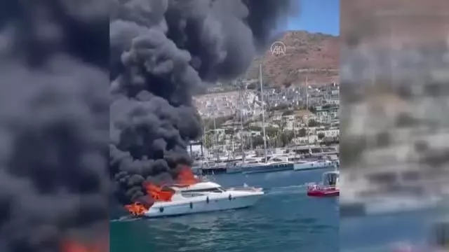 Bodrum'da motor yatta çıkan yangın (3)
