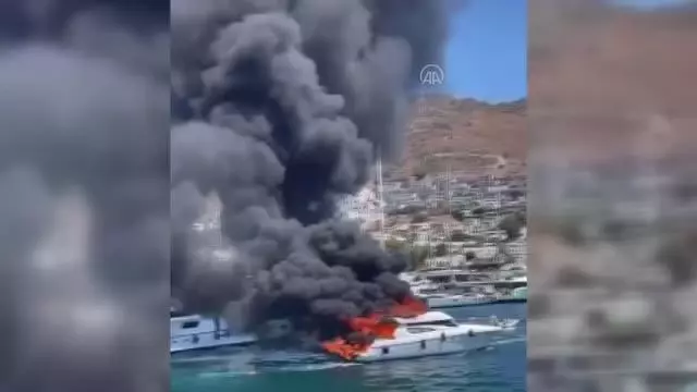 Bodrum'da motor yatta çıkan yangın (3)