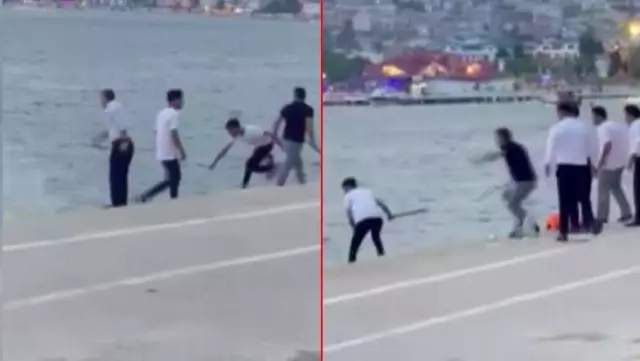 Büyükçekmece'de sahilde dayak yiyen grubun çevredekilere rahatsızlık verdiği ortaya çıktı Büyükçekmece'de sahilde dayak yiyen grubun çevredekilere rahatsızlık verdiği ortaya çıktı