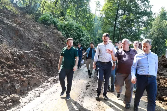 Bakan Kurum, Güneysu'da incelemelerini sürdürdü