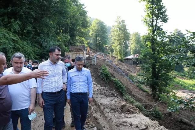 Bakan Kurum, Güneysu'da incelemelerini sürdürdü