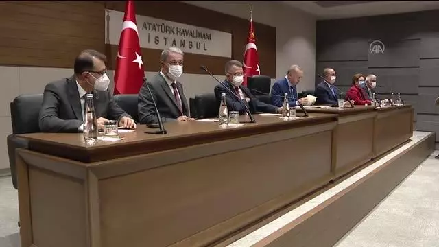 Cumhurbaşkanı Erdoğan, KKTC'ye hareketinden önce basın toplantısı düzenledi: (1)