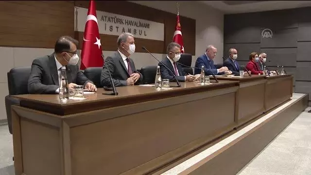 Cumhurbaşkanı Erdoğan, KKTC'ye hareketinden önce basın toplantısı düzenledi: (1)