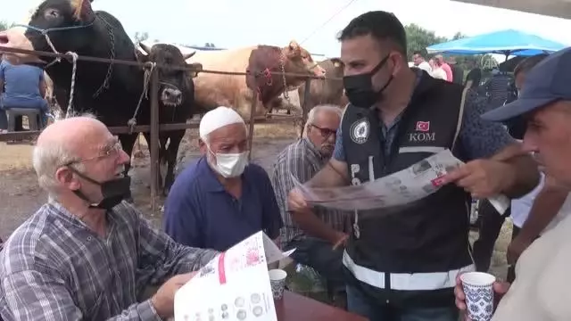 Düzce emniyetinden hayvan pazarlarında besici ve müşterilere sahte para uyarısı