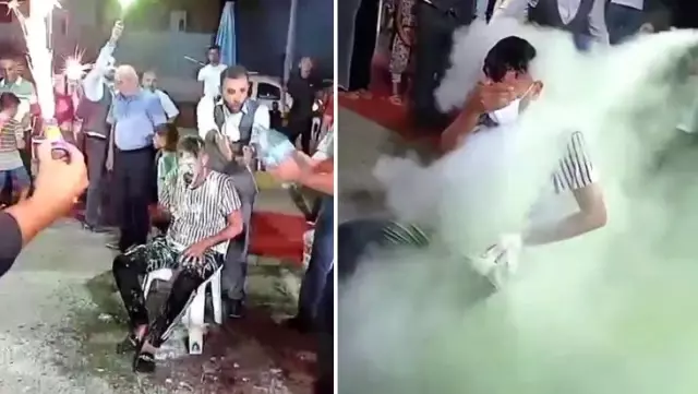 İşkence gibi eğlence! Düğünde damadın kardeşine yapılanlar izleyenleri hayrete düşürdü İşkence gibi eğlence! Düğünde damadın kardeşine yapılanlar izleyenleri hayrete düşürdü