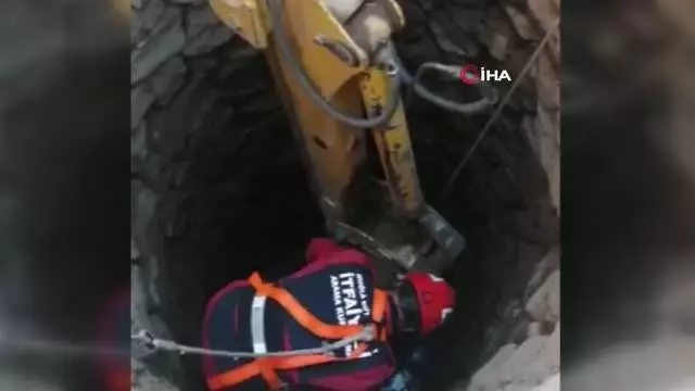 Kurbanlık dana kuyuya düştü