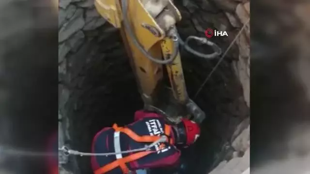 Kurbanlık dana kuyuya düştü