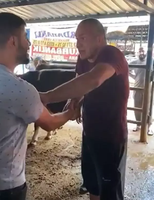 KURBANLIK PAZARLIĞI SIRASINDA KOLU ÇATLADI