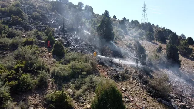 Ormanlık alanda çıkan yangın kontrol altına alındı