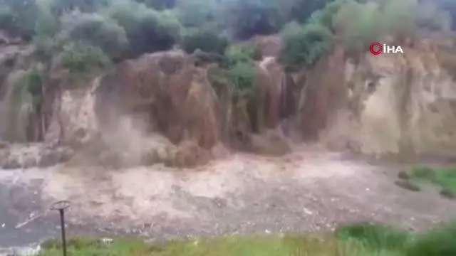 Son dakika haberleri: Sel suları şelaleyi böyle coşturdu